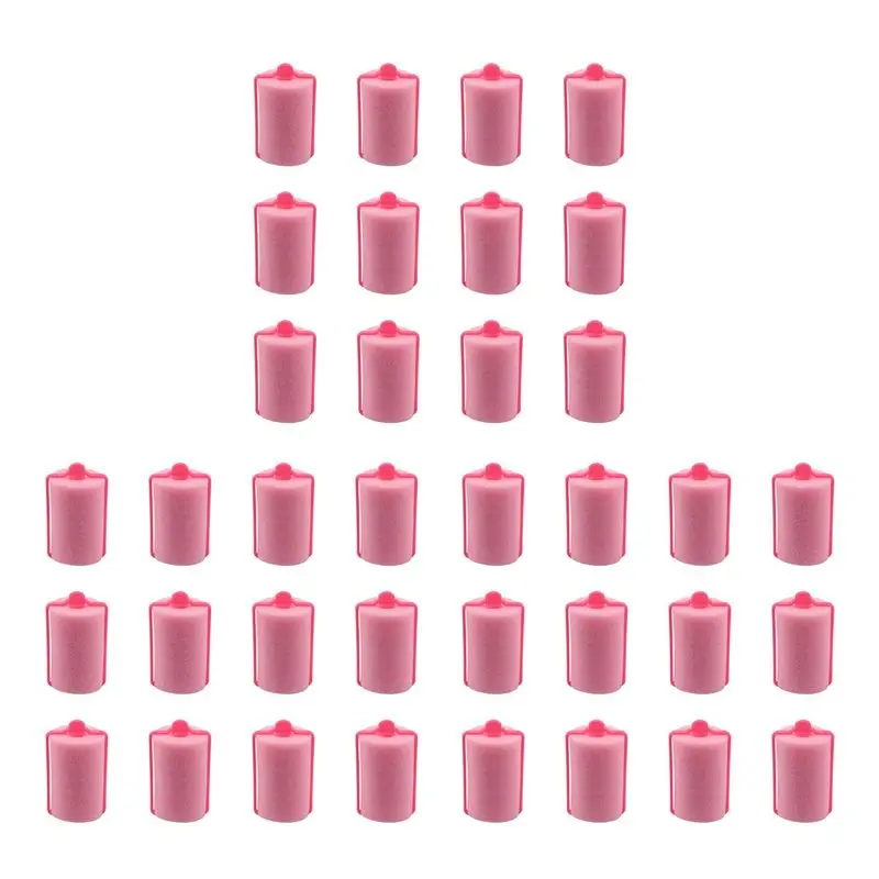 【LOVE】36Pcs Dark Pink Hair Styling Soft Foam Sponge Rollers Curlers Hairdressing Tool
