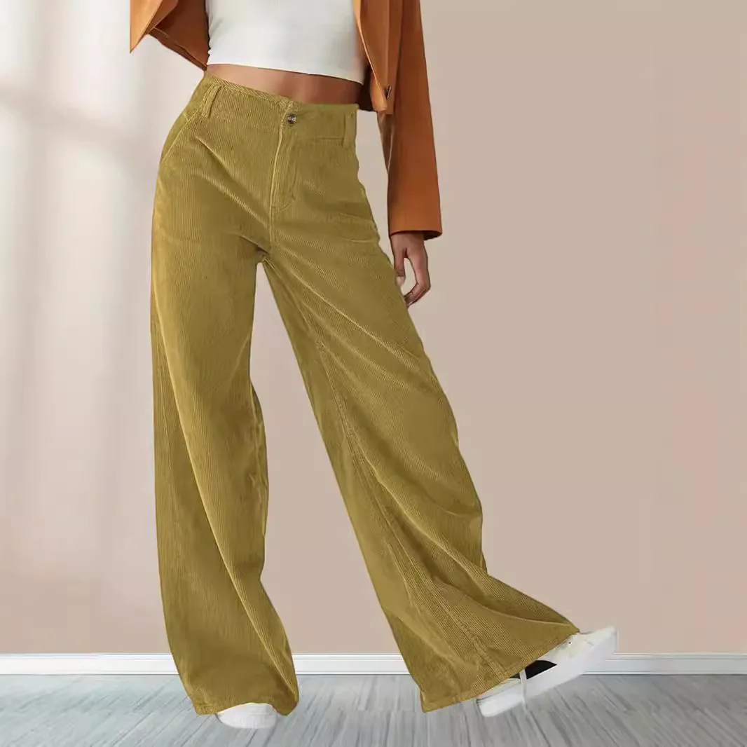 Trousers Women Streetwear 2025 Autumn New High Waist Straight Leg Pants for Women
