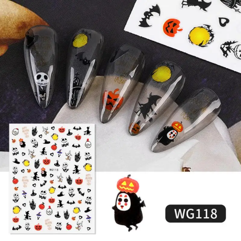 

Nail Stickers Vibrant Long-lasting Festive Nail Art Halloween Party Essential Unique Designs Elf-inspired Nail Designs Halloween