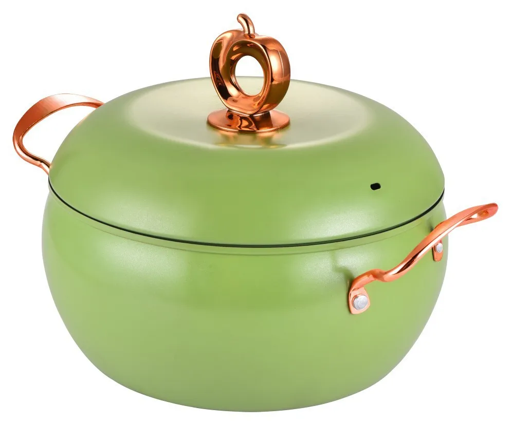 Stew pot，New Apple Soup Pot，Large Capacity Non-Stick Cooking Pot, 8L, Fine Iron, Double Ear Stew Pan, Home Health Pan