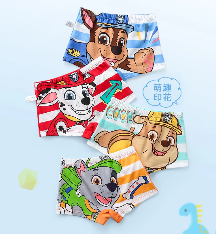 Genuine Paw Patrol 4PCS/set Boys' flat Corner Chase Underwear Children's four Corner Shorts Baby antibacterial Underpants