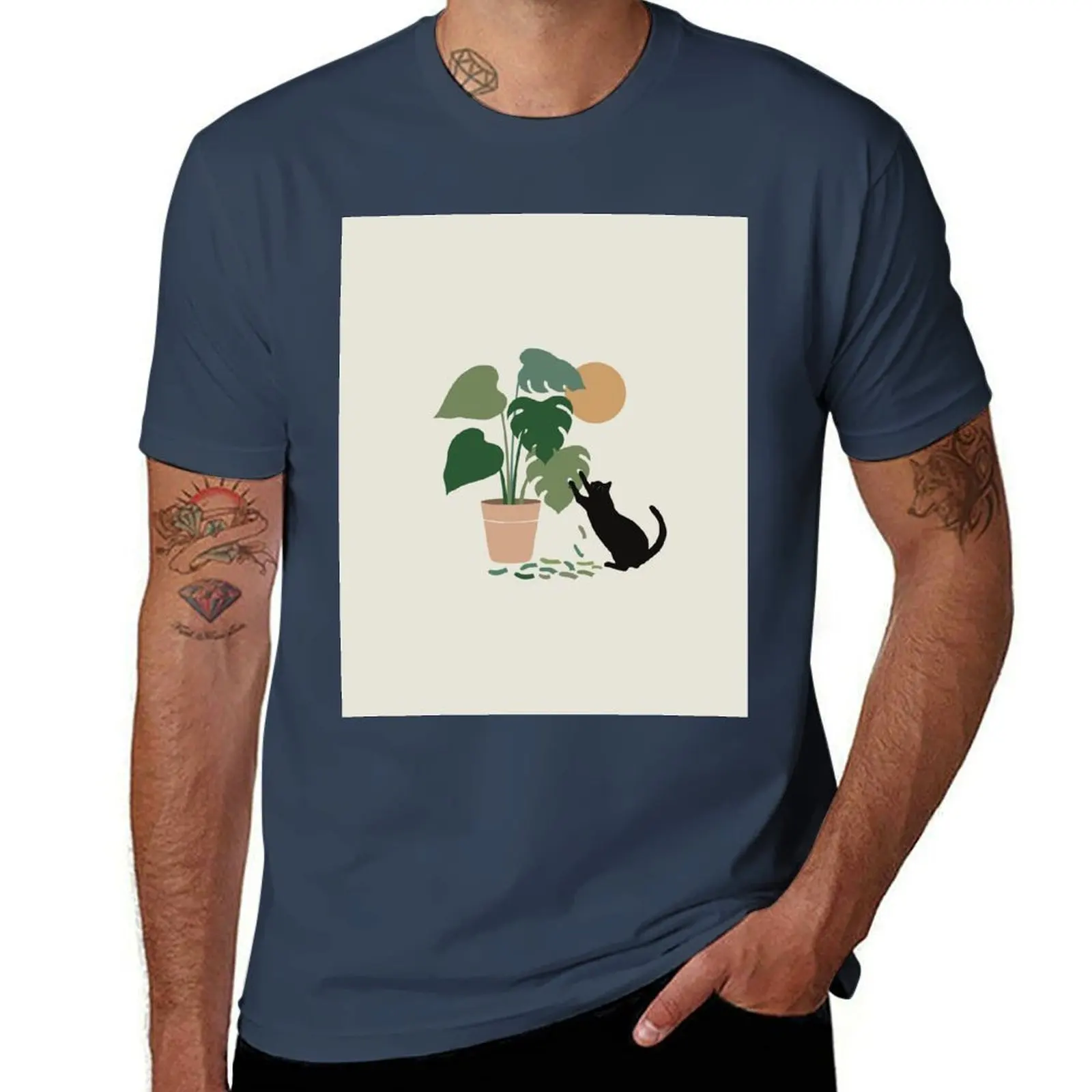 

Cat and Plant 13: The Making of Monstera T-Shirt man graphic t shirt t shirts for man cotton t shirt man cotton T-Shirt