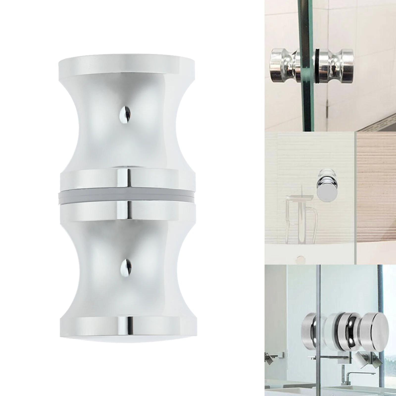 알루미늄 합금 문짝 풀러 푸시 단일 유리 문짝 손잡이, 욕실 샤워 캐비닛 손잡이, 6mm ~ 18mm 두꺼운 유리