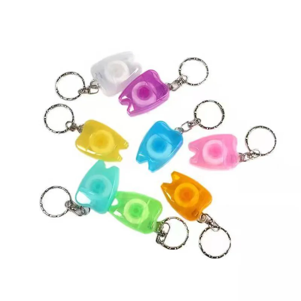 30Pcs Dentist Floss Gift 15M Dental Floss Keychain Oral Care Flosser Teeth Cleaning Pick Oral Hygiene Health Clean Wire Portable