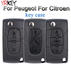 YRKEY Remote Key Case for Peugeot 207 307 308 407 607 807 for Citroen C2 C3 C4 C5 C6 Key Shell CE0523 CE0536 HU83/VA2 2/3 Button