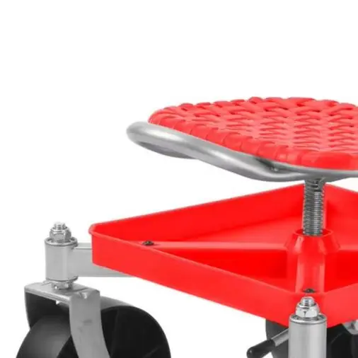 Rolling Garden Cart with Seat Height Adjustable 360 Swivel Gardening Stool Tool Tray Work Seat for Planting Weeding