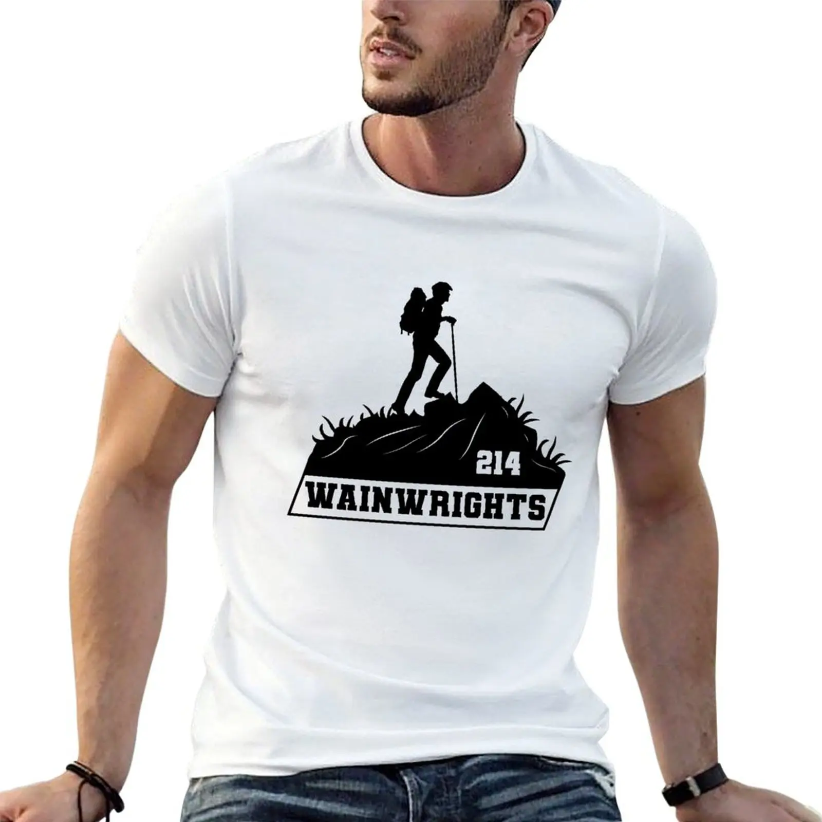 Walking the Wainwrights 214 - Lake District Cumbria T-Shirt Lightweight Basic Short Sleeve Shirt