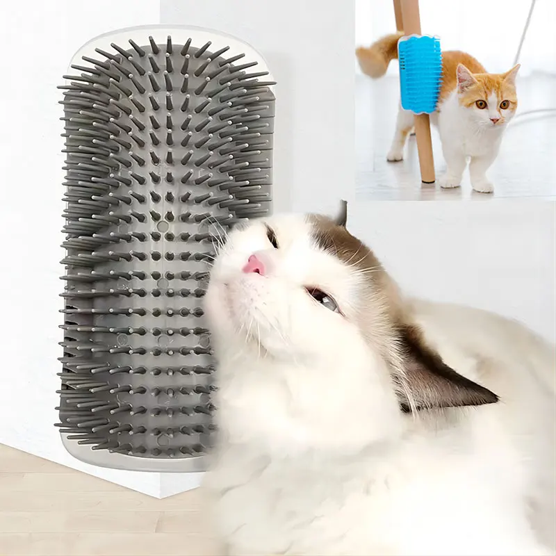 Cat Brush Comb Cat Toy  Catnip Cat Wall Brush Corner Cat Scratcher Massage Self Groomer Comb Pet Brush Corner cat scrubber