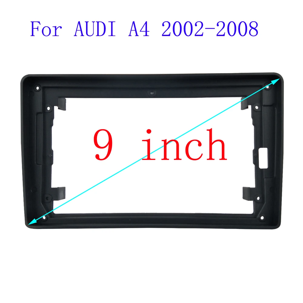 Adaptador de marco de Fascia para coche de 9 pulgadas, decodificador de caja Canbus, Kit de Panel de montaje de tablero de Radio Android para Audi A4 B7 S4 RS4 B6 Seat Exeo
