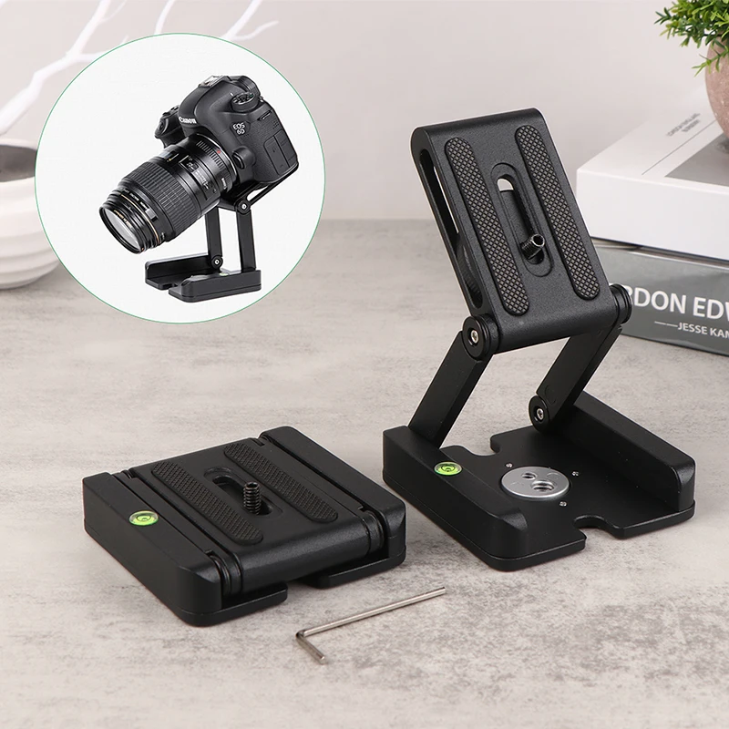 1Pc Z Flex Tilt Head DSLR Folding Bracket Tripod Camera Stand Holder Quick Release Tripod Plate Level For Phone Camera