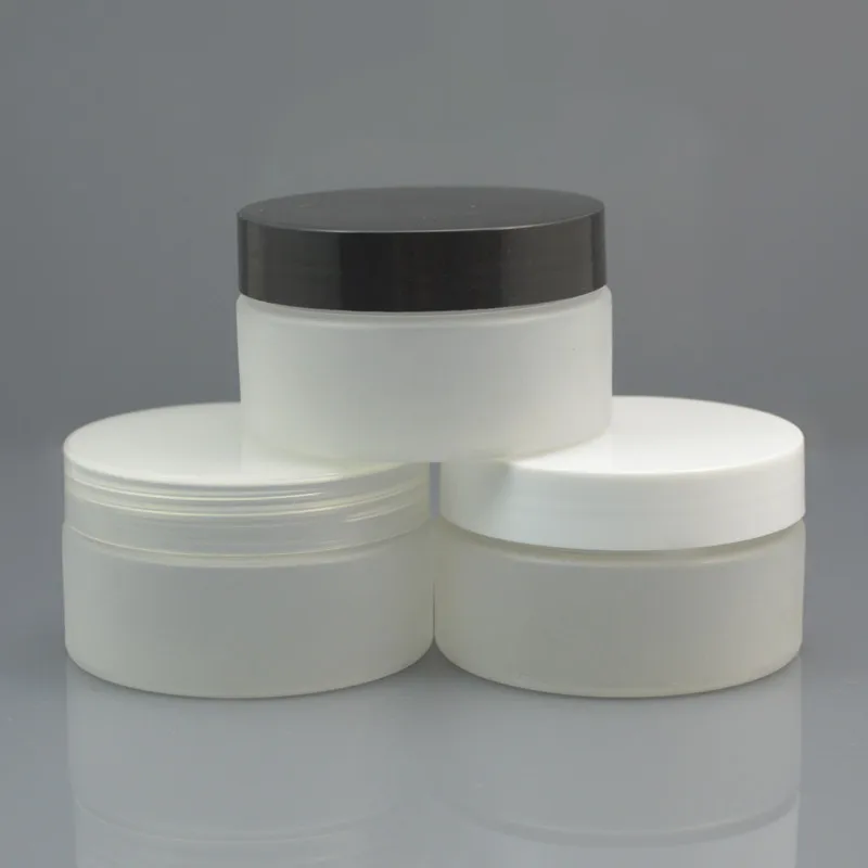 

100grams frosted PET Jar pot black white clear lid cream mask gel essence gel mlisturizer emulsion wax skin care packing