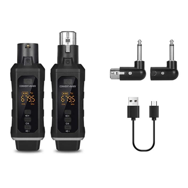 

A39Q-UHF XLR Adapter System Wireless Microphone Transmitter Receiver System For Dynamic Microphone Guitar Audio Mixer