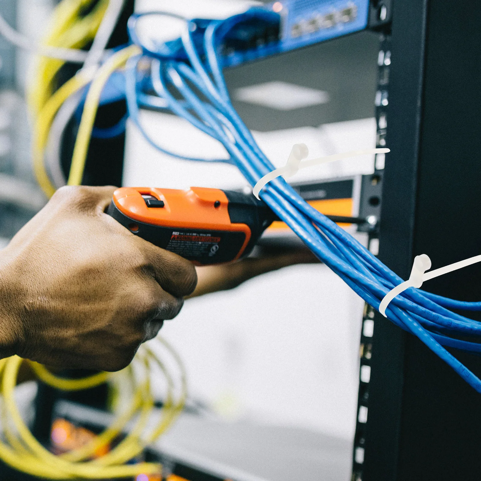 

100pcs Double Hole Round Head Cable Ties High Grade Nylon Self-Locking Zip Ties For Wire Harness Fixing Construction Mine Ship