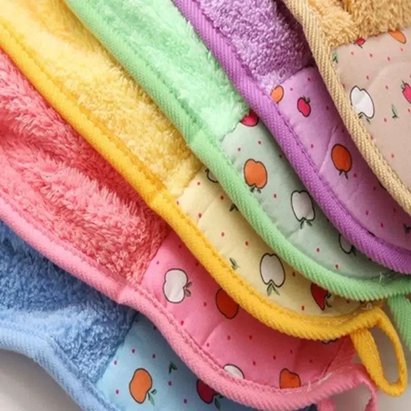 1 Pcs Coral Velvet Bathroom Supplies Soft Hand Towel Absorbent Cloth Dishcloths Hanging  Cloth Kitche