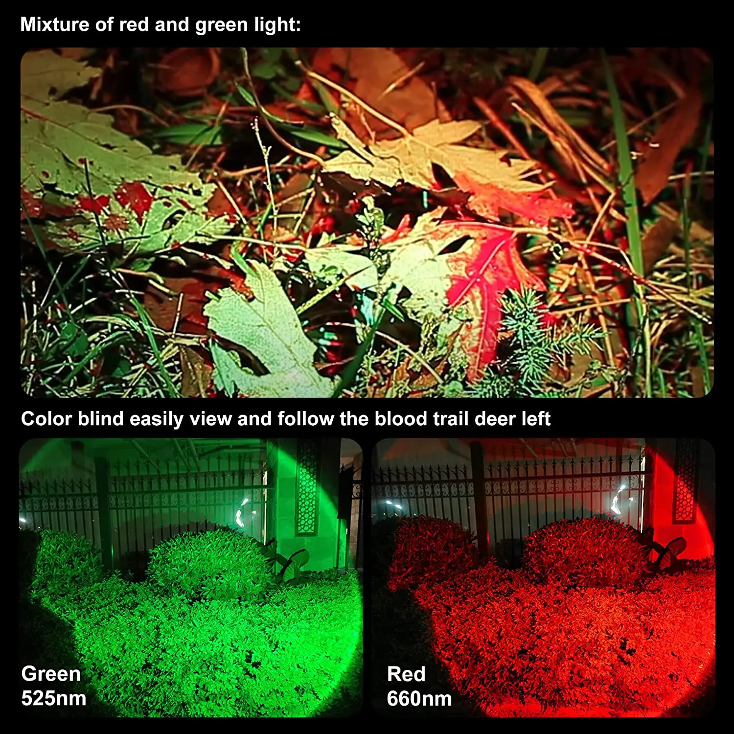 Potente torcia tattica RGBW LED 4 in 1 rosso + verde + blu + luce bianca Predator torcia portatile per luce di pesca da caccia notturna