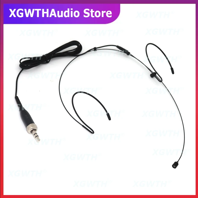 Black Headset Microphone for Sennheiser Wireless System Bodypack Transmitter Headworn Head Earset Mic 3.5mm Jack TRS Locking