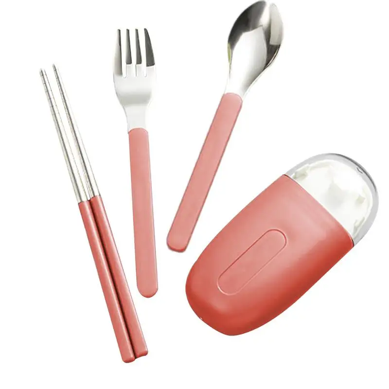 Travel Cutlery Set With Case Stainless Steel Go Utensils Set Reusable Detachable Easy Clean Fork Spoon Chopsticks In box Cutlery