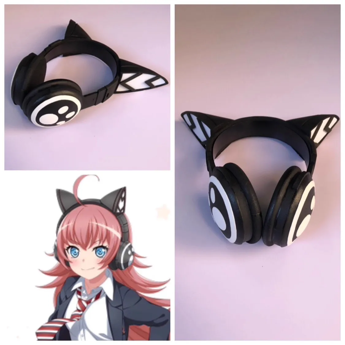 Anime Bangdream Chu2 코스프레 귀 헤드폰 고양이 귀 머리 장식 액세서리 장난감 할로윈 크리스마스 생일 선물 가발