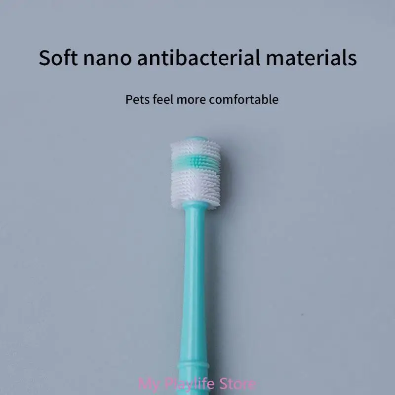 مجموعات فرش أسنان الحيوانات الأليفة الصغيرة للكلاب والقطط ، مجموعات تنظيف الأسنان ، شعيرات سيليكون ناعمة ، العناية بأسنان الكلاب ، فرشاة أسنان الجرو #4