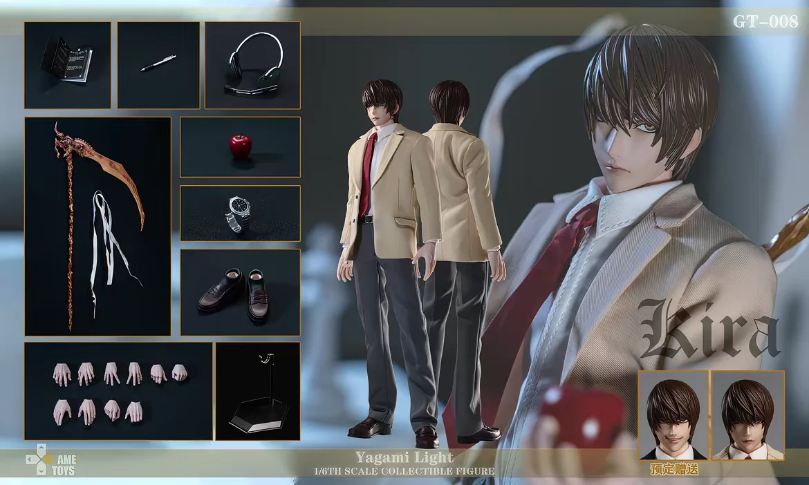 

GAME TOYS GT-008 Yagami Light 1/6 Scale Silicone Version Action Figure Death Note Anime Collectible Model Toy Original in-Stock