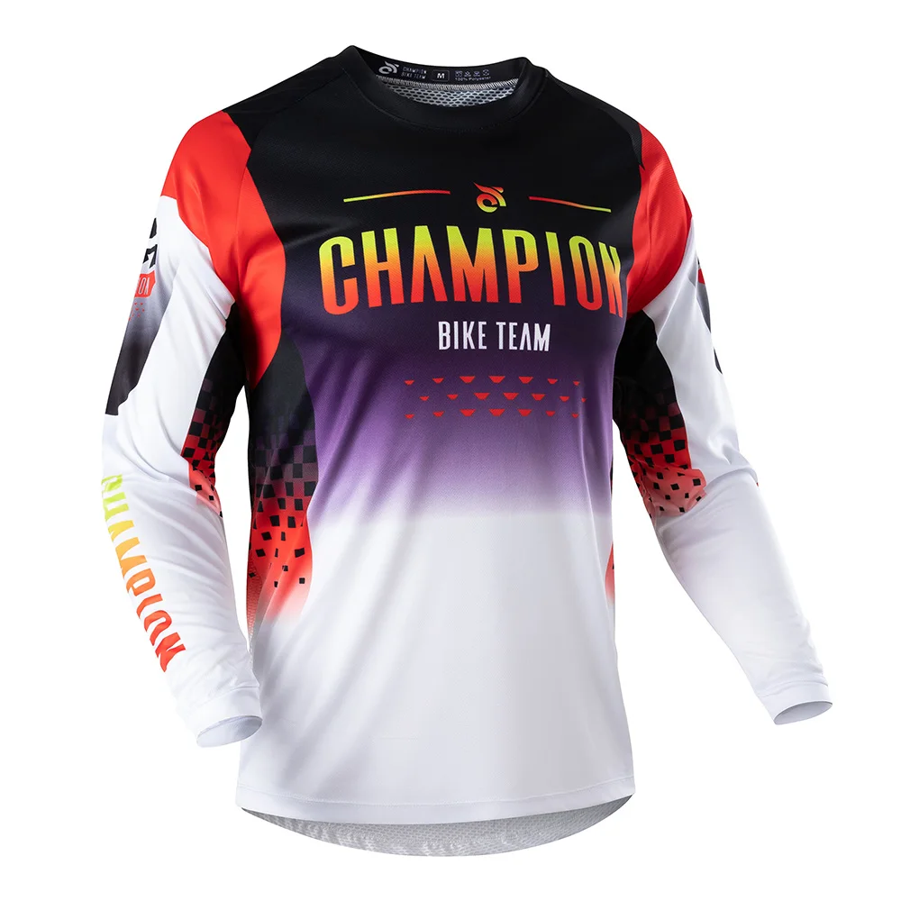 Men's Summer Thin Long Sleeve Downhill Cycling Jersey MTB DH Sun Protection Breathable Quick Dry Team Custom Logo Racing Tops