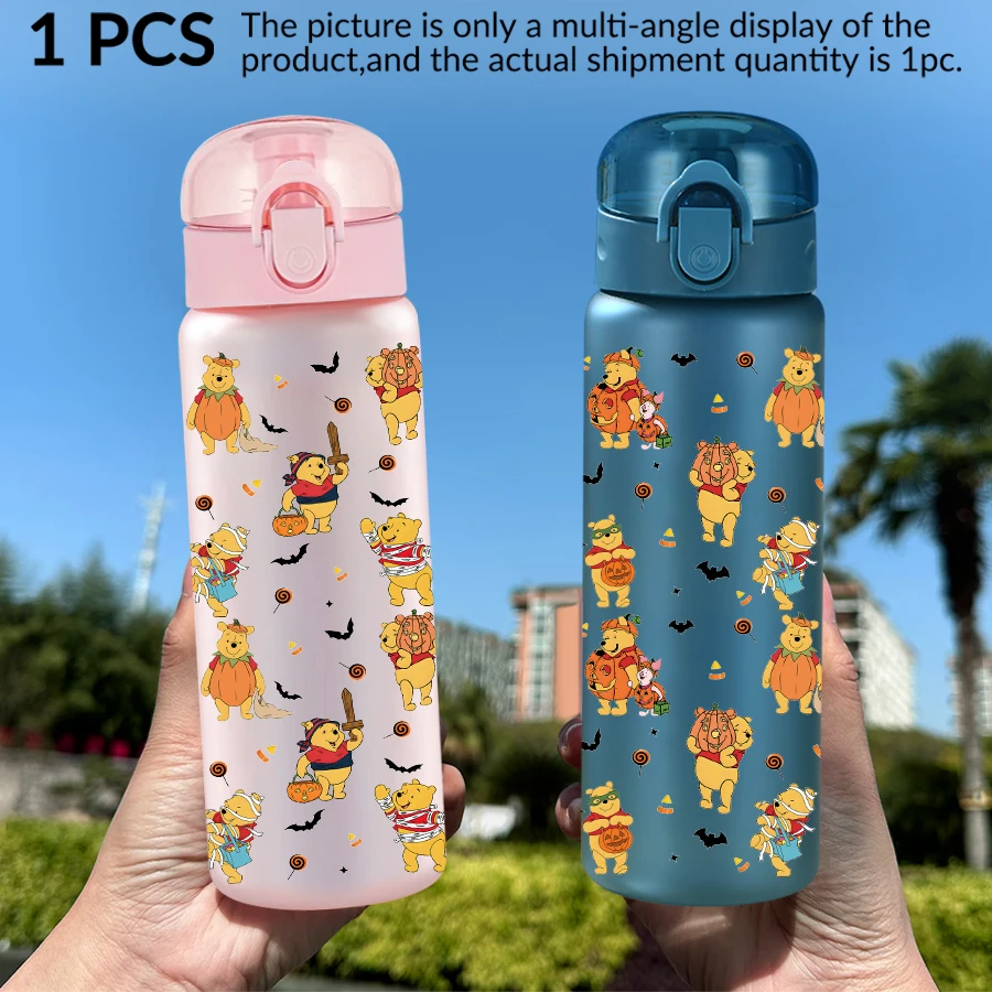 1 قطعة ديزني ويني ذا بوه/الهالوين/موتيف 26 أوقية زجاجة مياه بلاستيكية كوب رياضي لعيد الميلاد/العودة إلى المدرسة هدية
