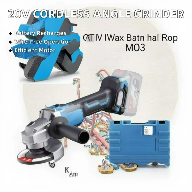 

Professional 20V Cordless Angle Grinder Li-ion Rechargeable Battery Tool for Metal Cutting Industrial Grade DIY Suitable Trigger