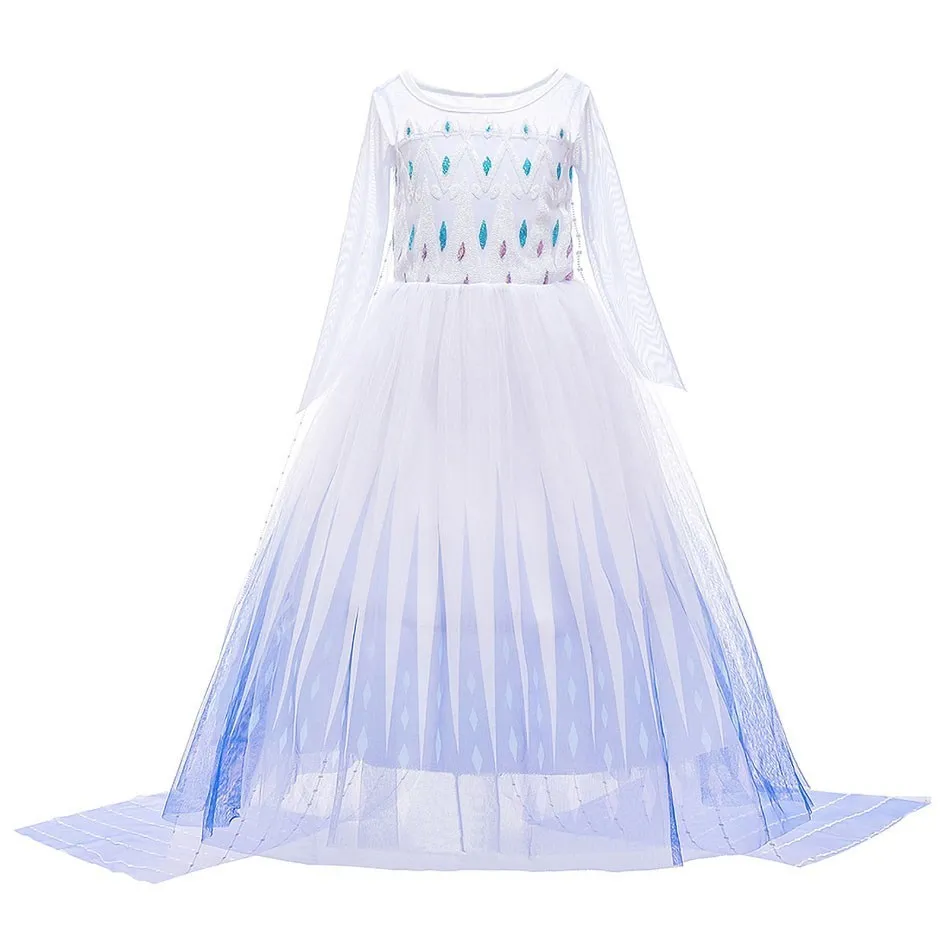 Princess Dress for Girls Elsa Anna Cosplay Costume Kids Jasmine Belle Cinderella Aurora Halloween Christmas Party Elegant Dress