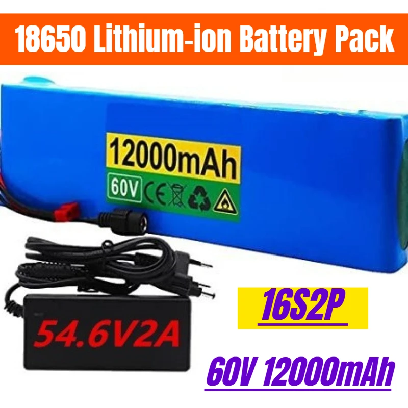 

16S2P 60V 12000mAh 18650 Lithium-ion Battery Pack for Skateboard Electric Bicycle