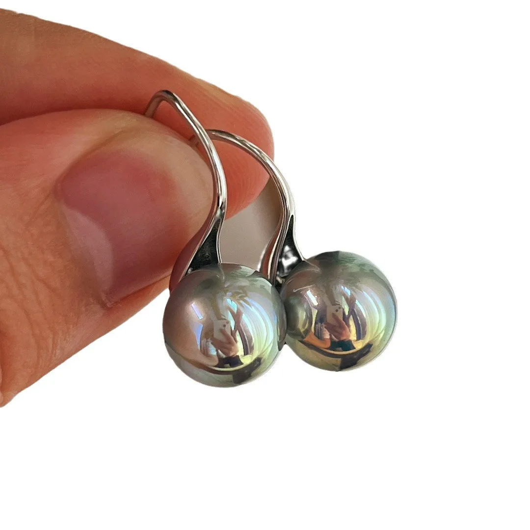 High quality Shijia colorful mermaid Ji platinum gray high heels earrings