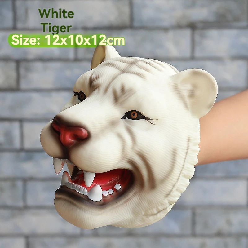 Dinosaur Hand Puppet Gloves Soft Glue Triceratops Tyrannosaurus Rex Children Simulation Animal Model Fighting Pet Toy