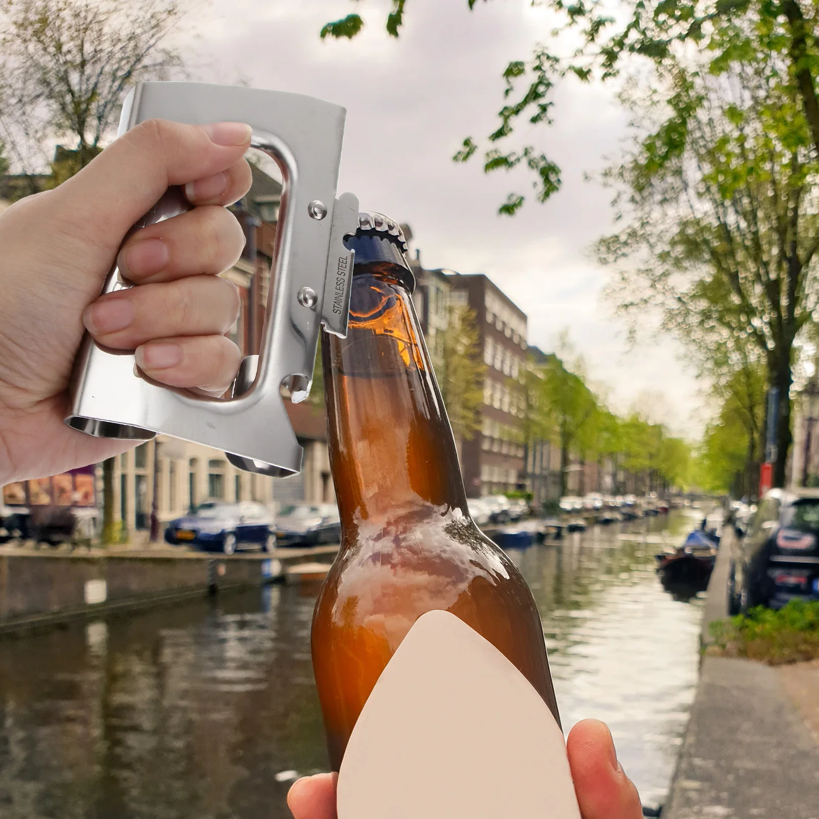 

1Pcs Compact Bottle Opener Stainless Steel Multi Function Can Opener for Beer Lid Removal Outdoor Indoor Use Beer Lid Remover