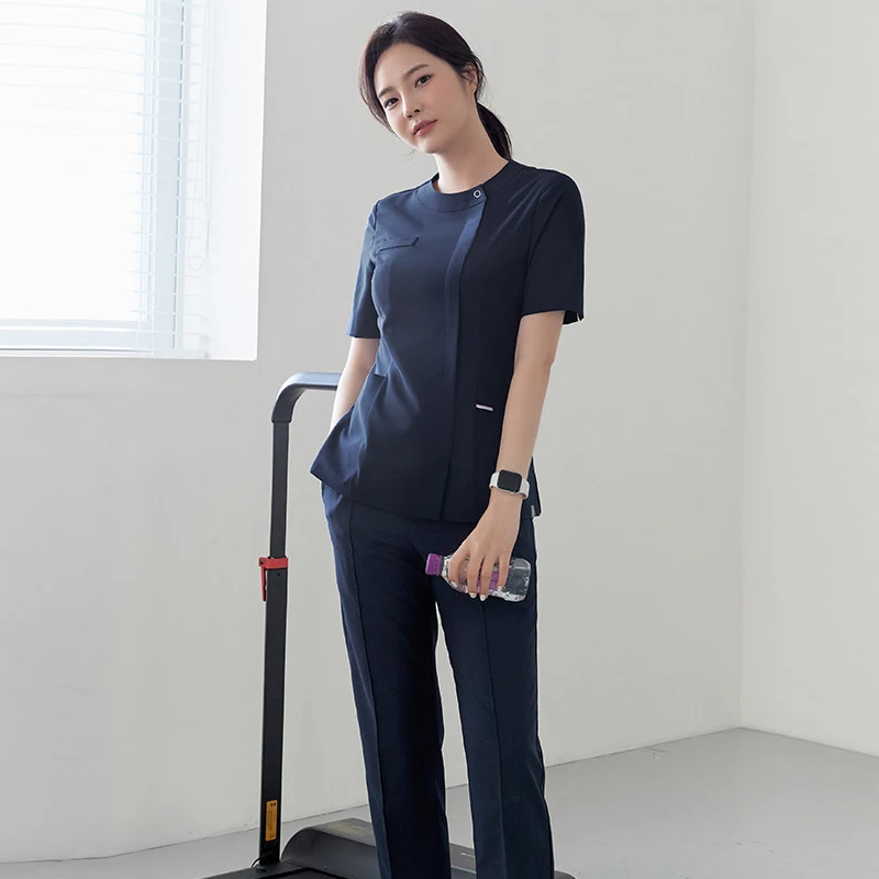

Korean Style Nursing Gown Short Sleeve Summer Dental Doctor Separate Set Work Uniform Hand Washing Suit Dental Assistant Outfit
