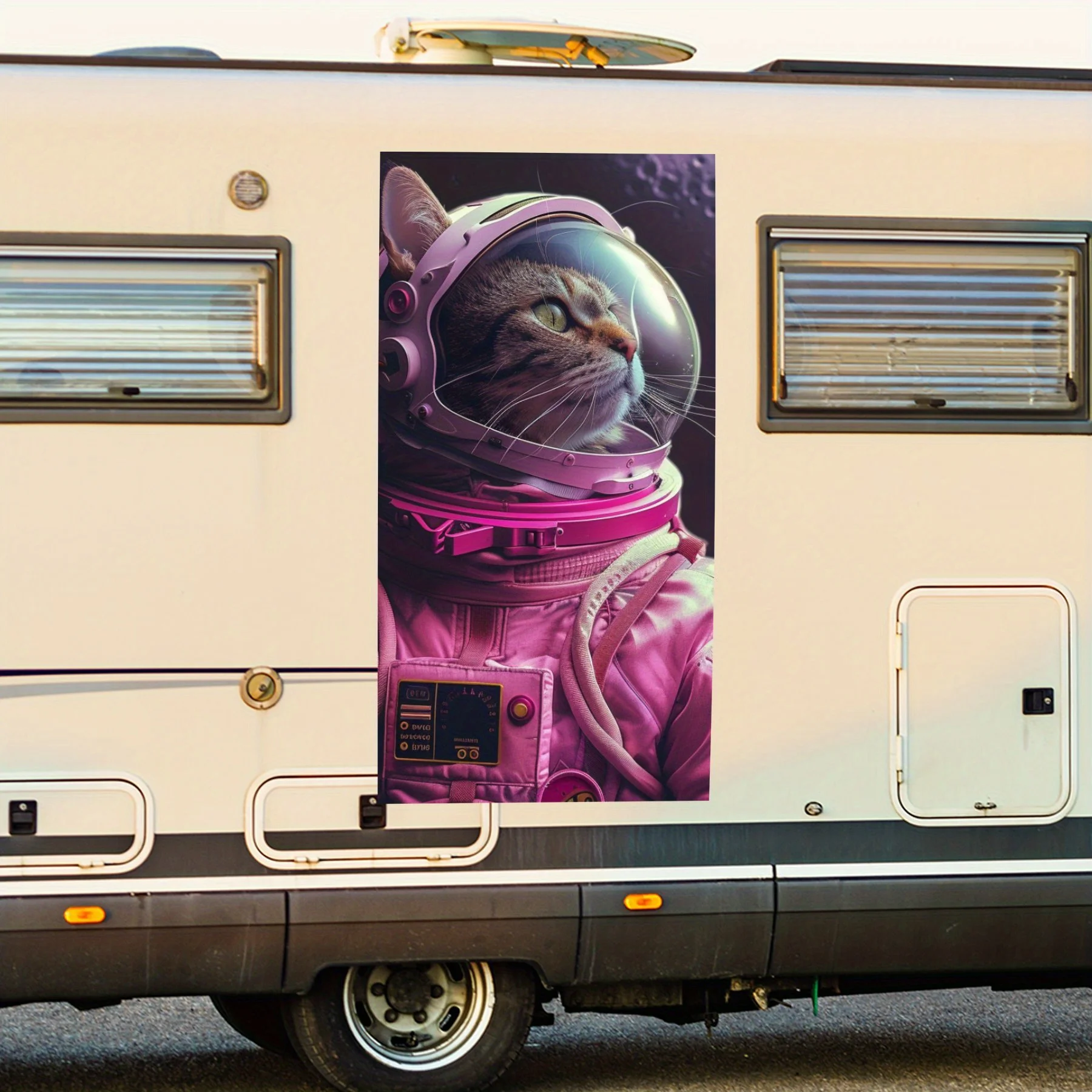 

Astronaut Cat Adventure Car Sticker,motor home Vinyl Wraps for Decoration and Protection-Waterproof Self - Adhesive Vinyl Decal,