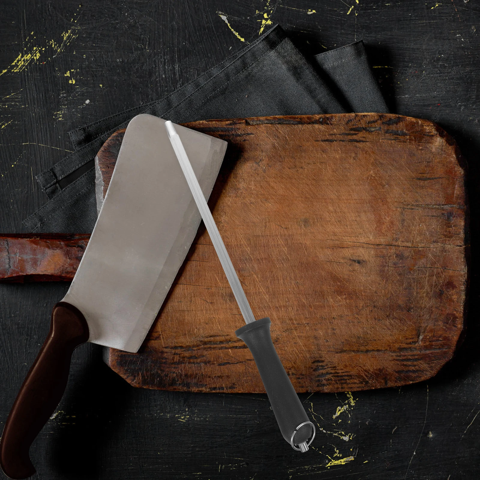 

Multi-Purpose Kitchen Honing Steel Sharpener Cutter Sharpener Rod Chef Sharpening Tool Ergonomic Handle