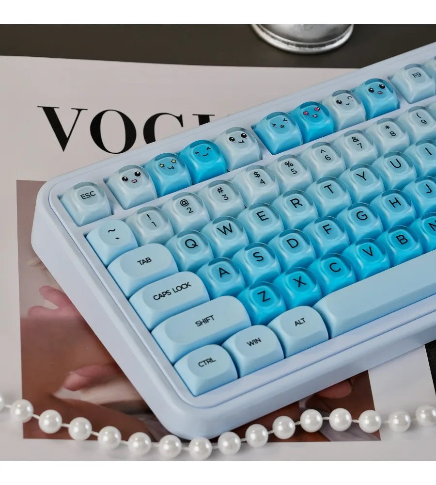 Keycap sublimation PBT + PC girls ball cap wootingHOA blueberry/liquid foundation mechanical keyboard