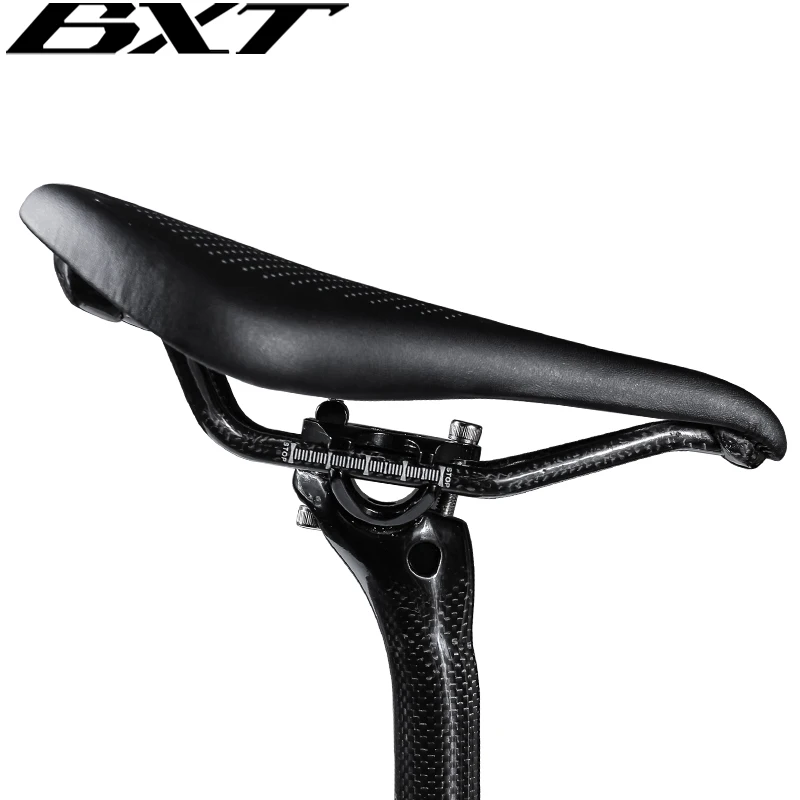 BXT Carbon Fiber Bike Mountain Road Bike Saddles Soft Leather Seat Cushion Soft Seat Black Bicycle Saddles