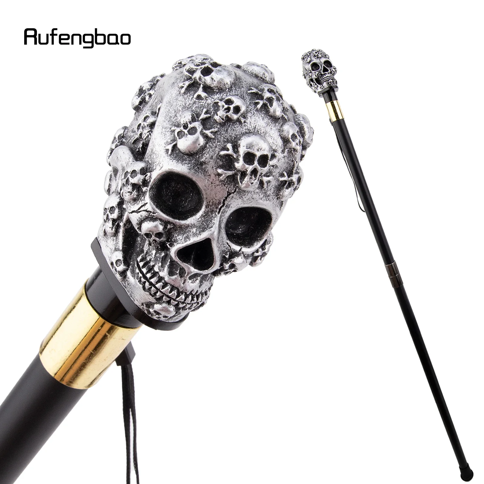 

Silver Resin Skull Head Walking Cane Fashion Decorative Steel Stick Gentleman Elegant Cosplay Cane Knob Crosier 93cm