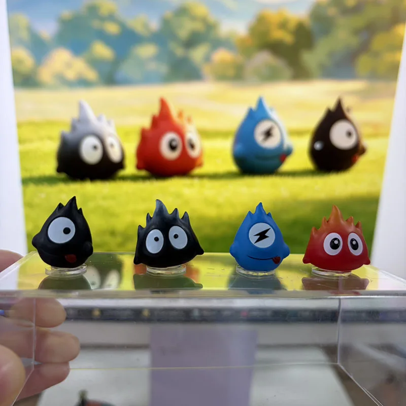 2cm Cute Mini Coal Ball Elf Flame Lightning Spirit Decorations for Succulent Garden DIY Micro Landscape Accessories Desk Display