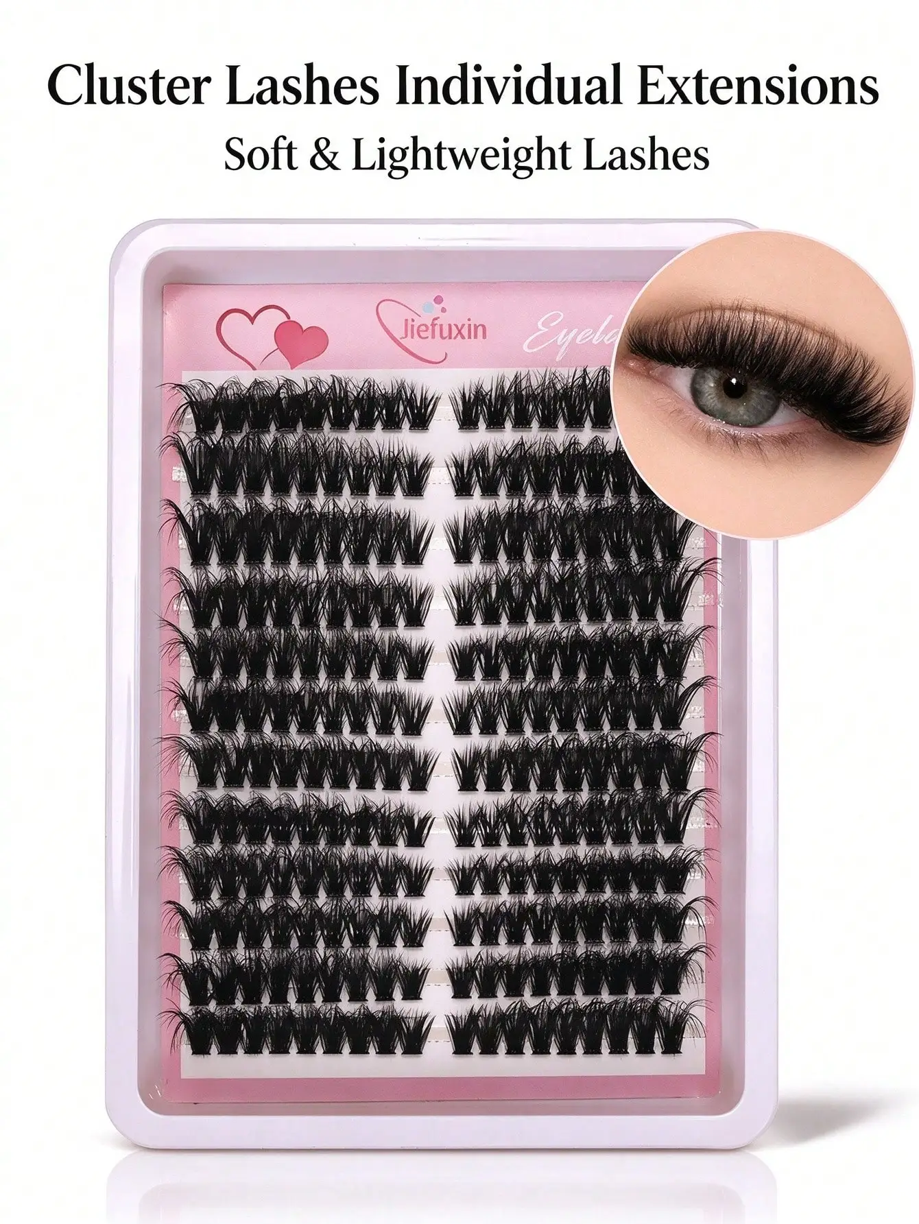 Katzenaugen-Wimpernbüschel, zarte einzelne Wimpern, natürlich flauschig, DIY-Wimpernverlängerungen, wiederverwendbar, Make-up – Detail 1