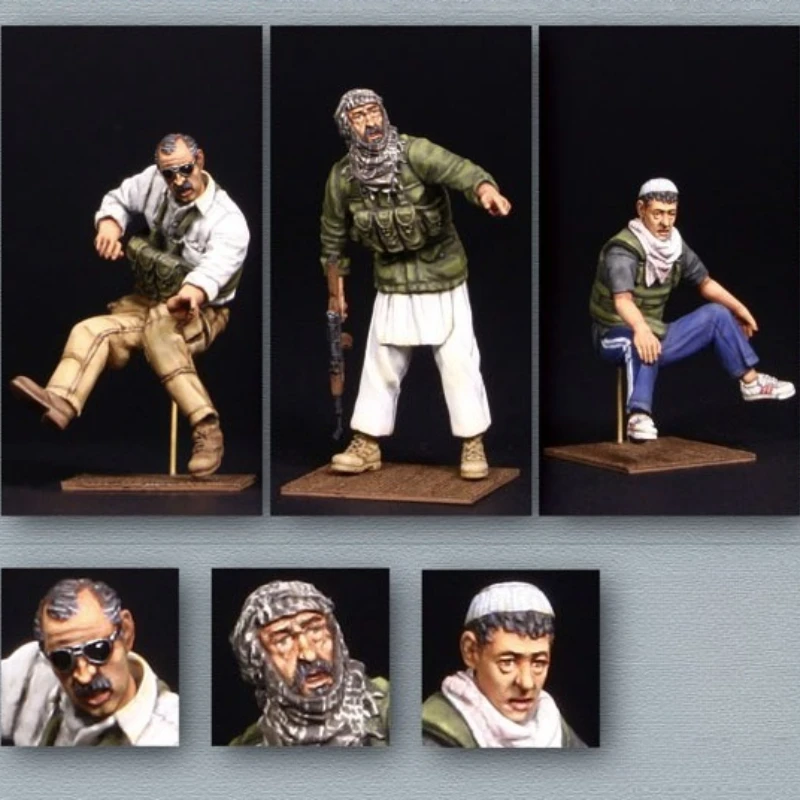 

1/35 Scale Die-Cast Resin Figure Model Kit Civil Militia Corps 3 Figures Unassembled and Unpainted