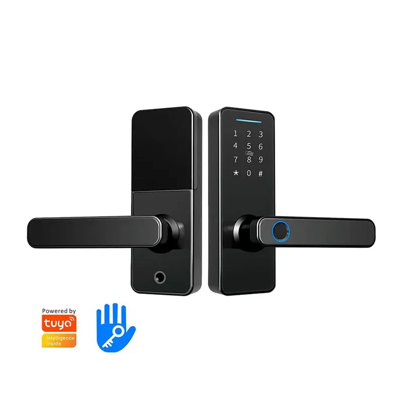 IC Card Password Fingerprint Unlocking Keyless Lock Tuya Wifi Smart Door Lock for Apartment Hotel Office