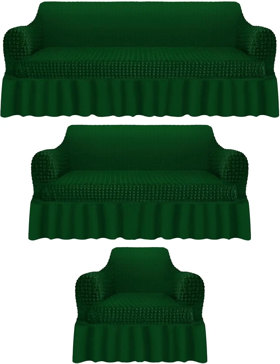 

3 Pcs Sofa Slipcover Set For Couch Cushion Couch Cover With Skirt Durable Washable High Elastic Stretchable Furniture Covers