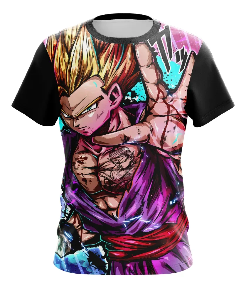Dragon Ball Z Periphery Manga-Stil Anime-Charakter Allover-Print T-Shirt für Erwachsene und Kinder, Sommer, schnell trocknend, bequem, leicht