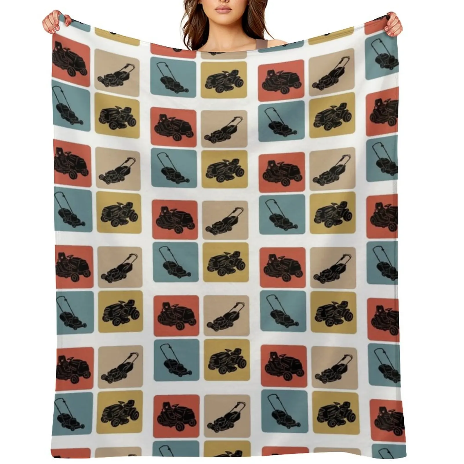 

Lawn mower vintage design Throw Blanket Thins Plush christmas decoration Multi-Purpose Blankets