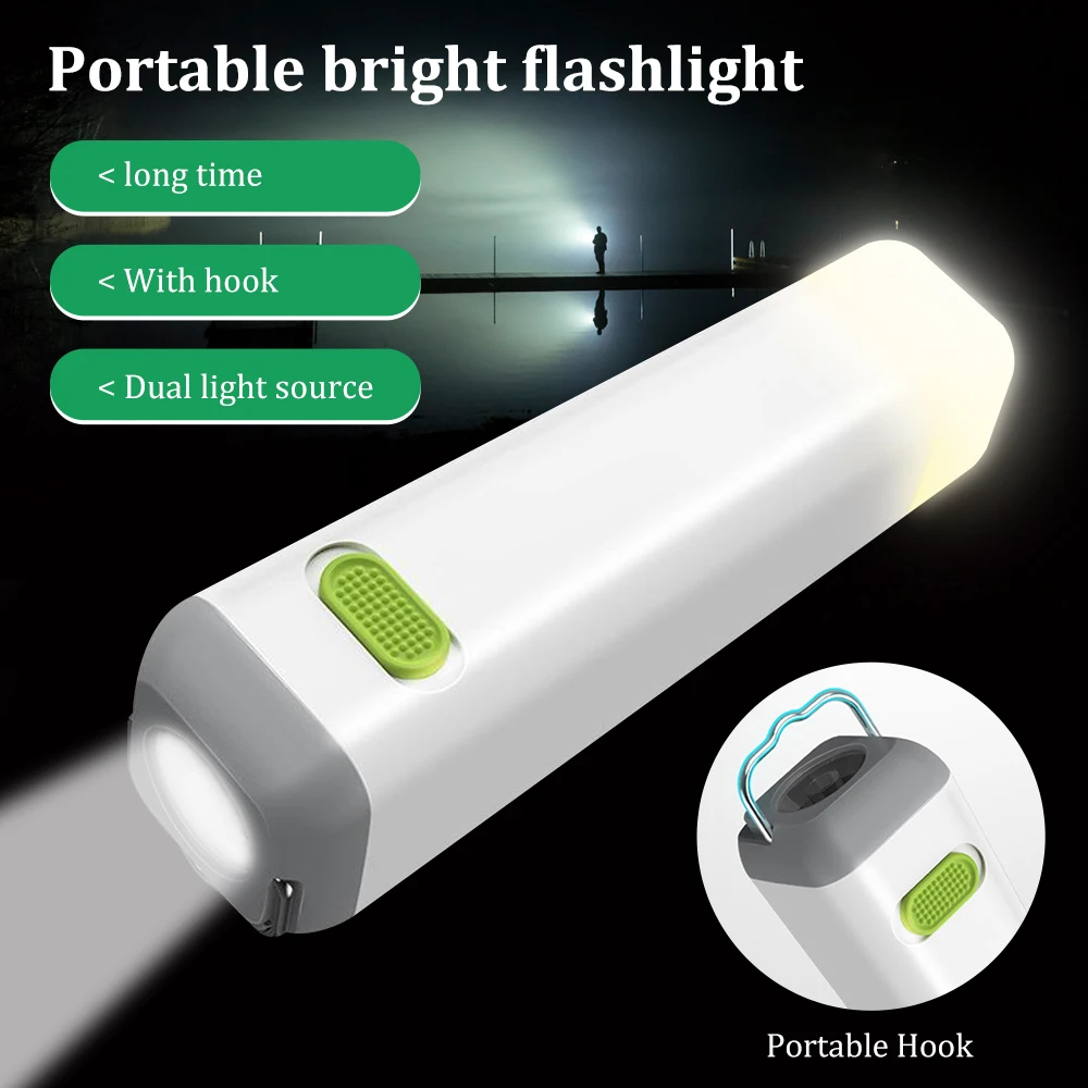 LED Flashlight Mini Torch USB Charging Flashlight Power Bank 2 In 1 Portable Camping Fishing Lighting Far Range Flashlight