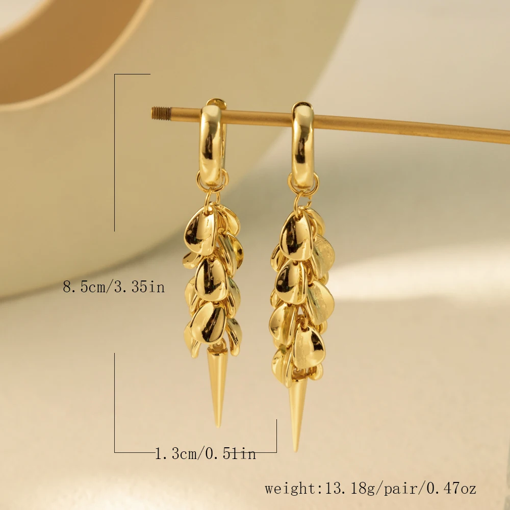 Fashion Petal Cone Drop Earrings For Women Retro Trendy Women\'s Long Tassel Earrings Jewelry Wholesale Direct Sales