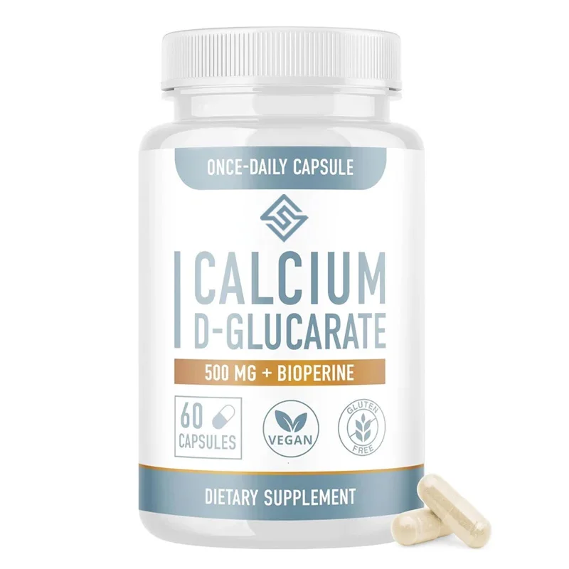 Cápsulas de gluconato de calcio D | |   500 mg de vegano puro para limpieza del hígado, metabolismo, equilibrio hormonal y apoyo menopausal