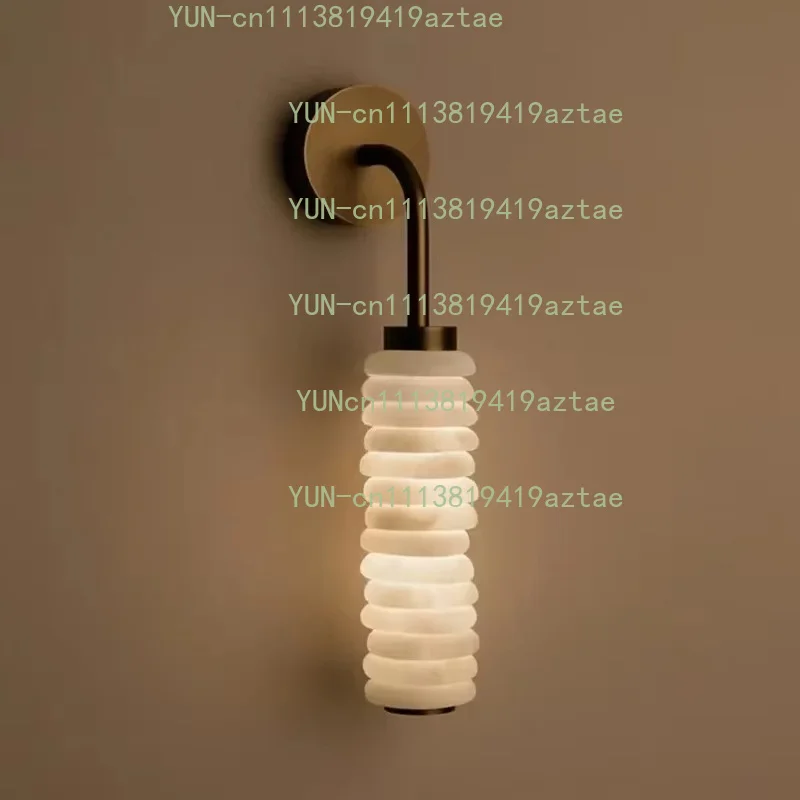 for New Fashion Nordic Creative Alabaster Round Wall Lamp Hotel Bedroom Bedside Designer Recommended Style Atmosphere