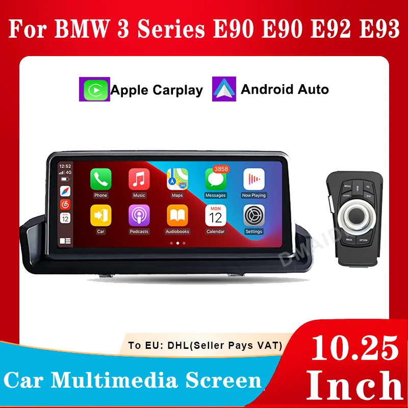 

Car Multimedia 10.25inch Wireless Apple CarPlay Android Auto Head Unit For BMW 3 Series E90 E91 E92 E93 2005-2012